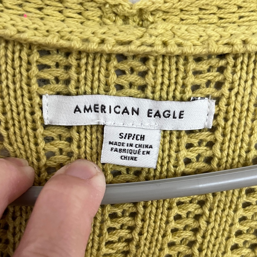 American Eagle Outfitters Mustard Open-Front Cardigan - Picture 2 of 5